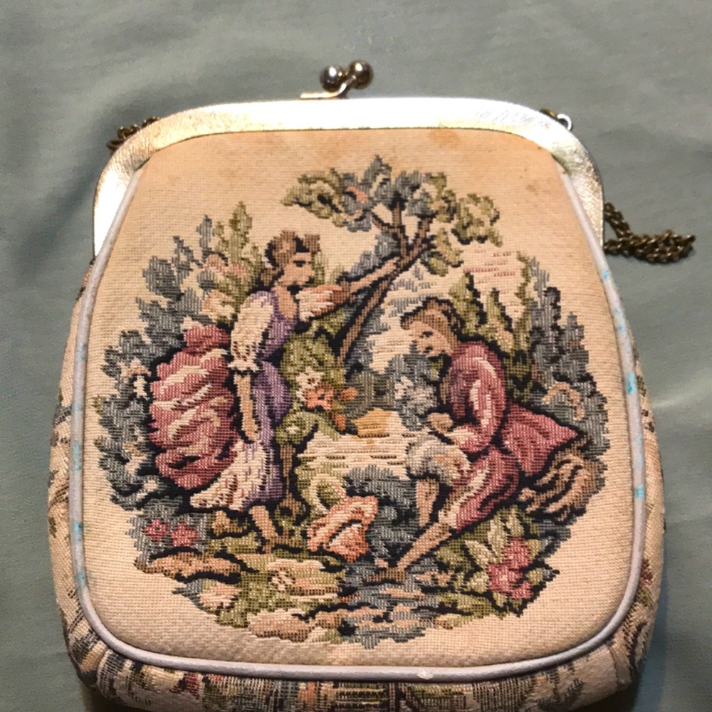 Antique JR Julius Resnick evening tapestry bag